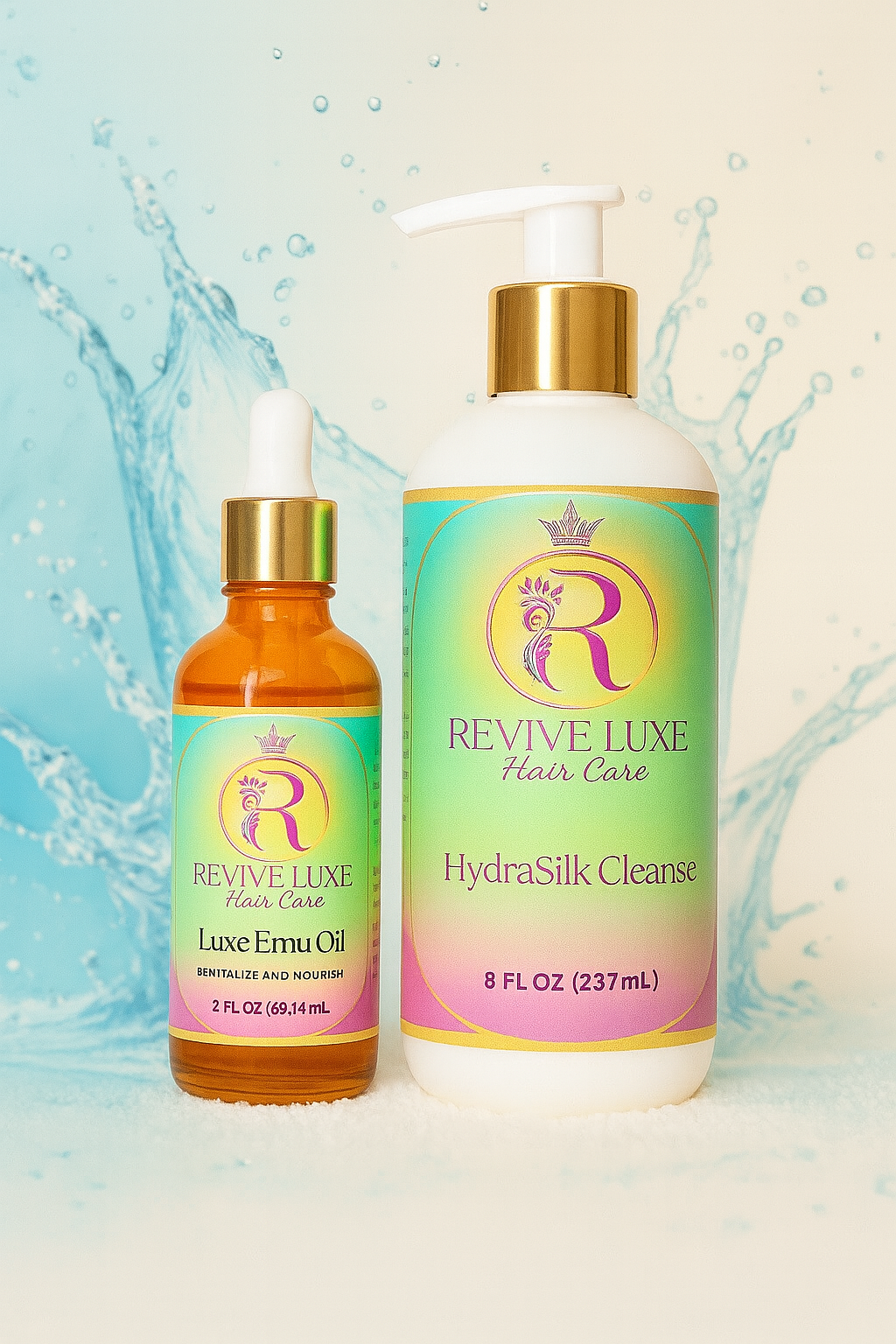 Revive Luxe hydrating Shampoo and Emu oil
